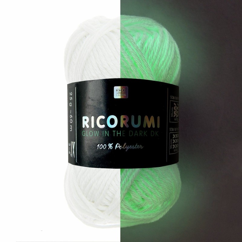 Fil Ricorumi phosphorescent Blanc