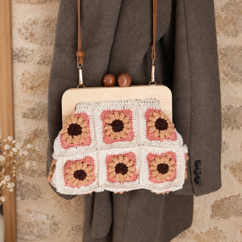 Kit Crochet Sac Clutch Suzanne Granny Automne