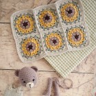 Madeleine, le sac cabas aux tournesols, carré granny crochet